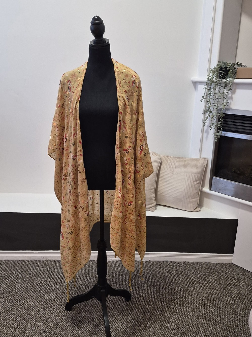 Steve Madden Lightweight Yellow Floral Kimono Jacket - Women